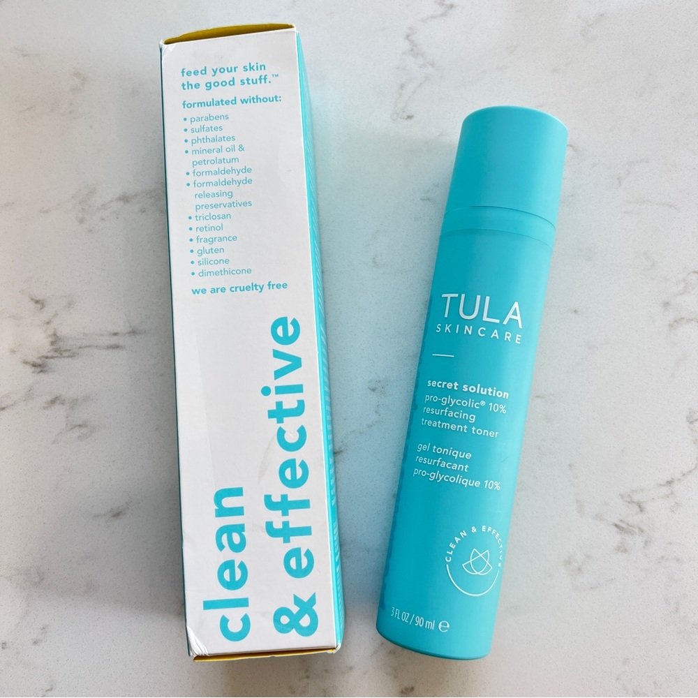 NEW - TULA Secret Solution Pro-Glycolic 10% Resurfacing Treatment Toner 3 fl oz.
